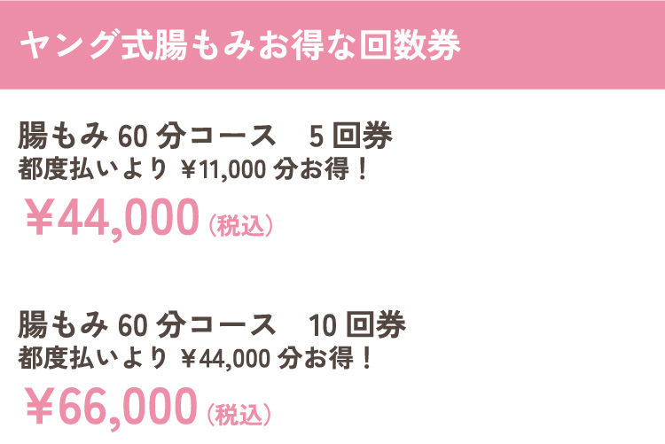 ヤング式腸もみお得な回数券
